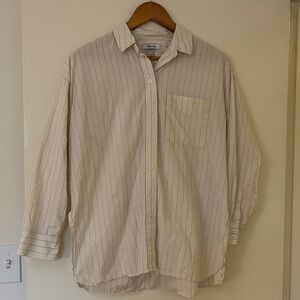 Oversize Madewell pinstripe button-down shirt